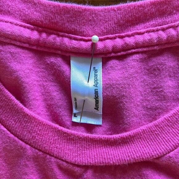 American Apparel Bruno Mars Doo-wops Pink Tee Shirt Woman Size Large - Picture 6 of 9